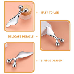 Dolphin Dual Ball Scraper Face Lifting Manual Tool Facial Roller Eye Care Stainless Steel Skin Care Tool Gadgets