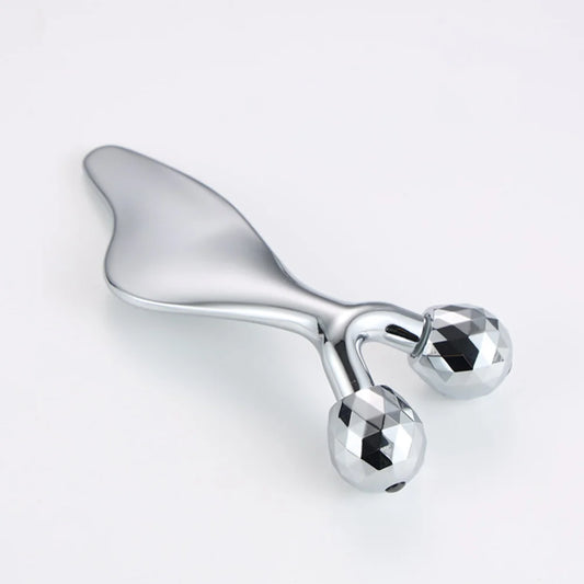 Dolphin Dual Ball Scraper Face Lifting Manual Tool Facial Roller Eye Care Stainless Steel Skin Care Tool Gadgets