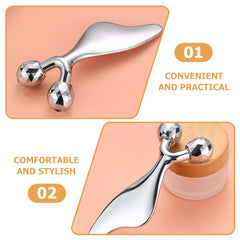 Dolphin Dual Ball Scraper Face Lifting Manual Tool Facial Roller Eye Care Stainless Steel Skin Care Tool Gadgets