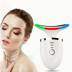 Colour light beauty neck instrument red and blue light lifting and firming facial beauty instrument face massager