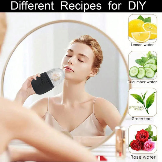 Ice surface roller set - Facial skin care ice roller set, facial massage tools, silicone ice surface roller, gua sha board.